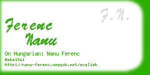 ferenc nanu business card